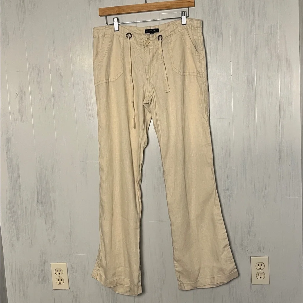 Sanctuary Tan Linen‎ Tie Waist Pants Size 31
